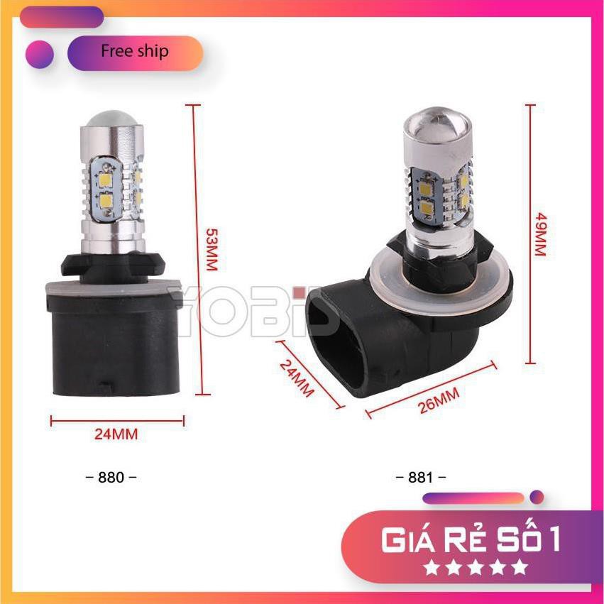Đèn LED 881 Loại Cao Cấp Thấu Kính Chuyên Dành Cho Xe Ô tô - Đèn Gầm / Đèn Sương Mù - Loại Thấu Kính