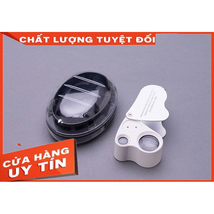 Kính lúp cầm tay có đèn mini với 2 thấu kính riêng biệt 30X-60X V2