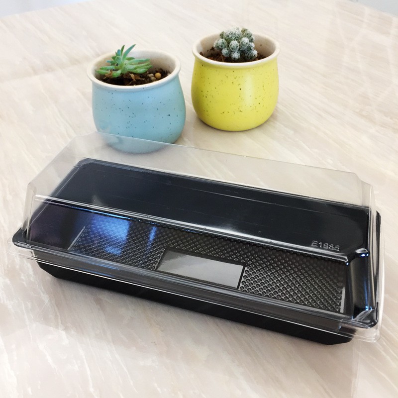 Hộp Nhựa Đựng Bánh Chữ Nhật E1985 Đen