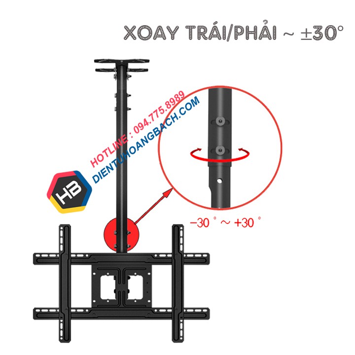 [Mã ELMS5 giảm 7% đơn 300K] GIÁ TREO TIVI THẢ TRẦN NB T560 32-65 INCH - Hàng Nhập Khẩu