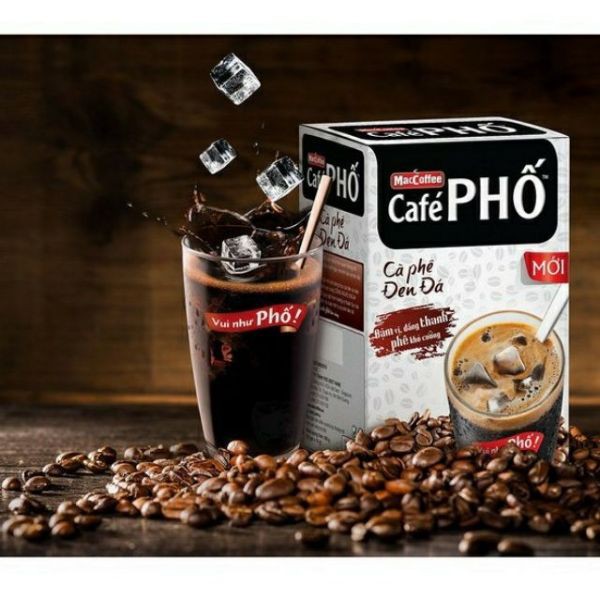 Cà Phê Phố Đen Đá MacCoffee 10 Gói x 16g HCM