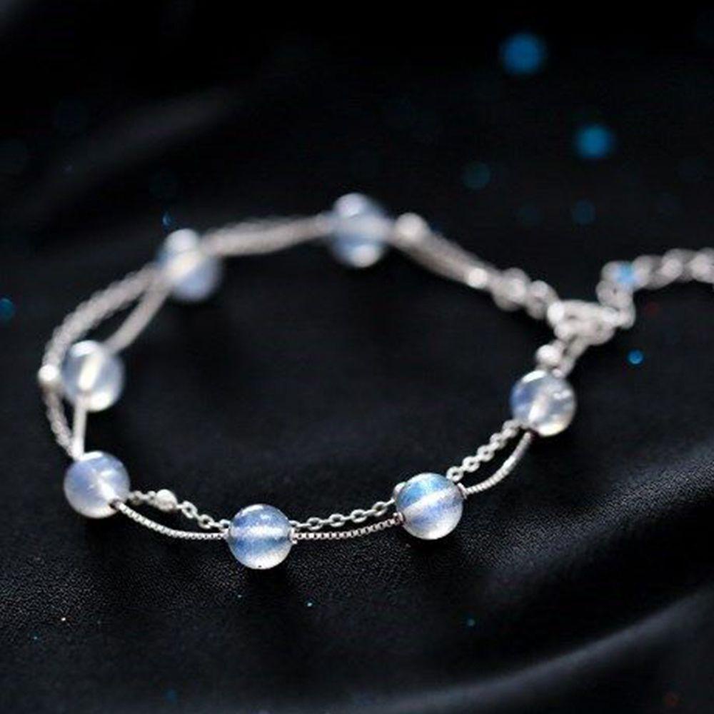 Vòng Tay Hạt Labradorite Bằng Đồng Dễ Thương Sáng Tạo Dành Cho Nữ|Vòng Đeo Tay Dạng Nhẫn