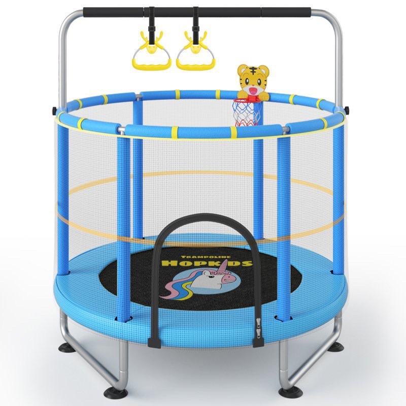 Nhà nhún nhảy Trampoline Hopkids cho bé, quây bóng bạt nhún kèm xà đơn tăng chiều cao đường kính 1,4m tải trọng 250kg