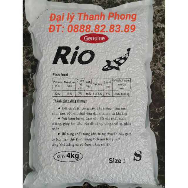 Rio koi food bao 4kg thức ăn chuyên dùng cho cá koi, tránh xệ bụng cá, thumbnail