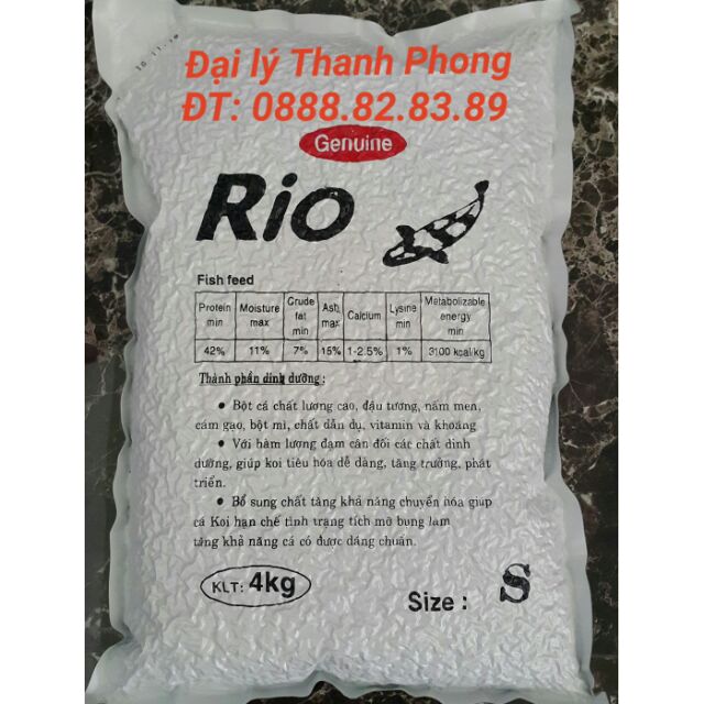 Rio koi food (bao 4kg) thức ăn chuyên dùng cho cá koi, tránh xệ bụng cá, luôn giữ dáng chuẩn