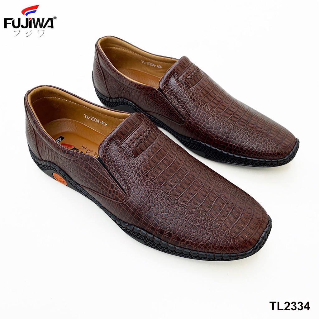 Giày Lười Nam Da Bò FUJIWA - TL2334. Form Giày Chuẩn Size. Da Bò Thật Cao Cấp. Size:  38, 39, 40, 41, 42, 43