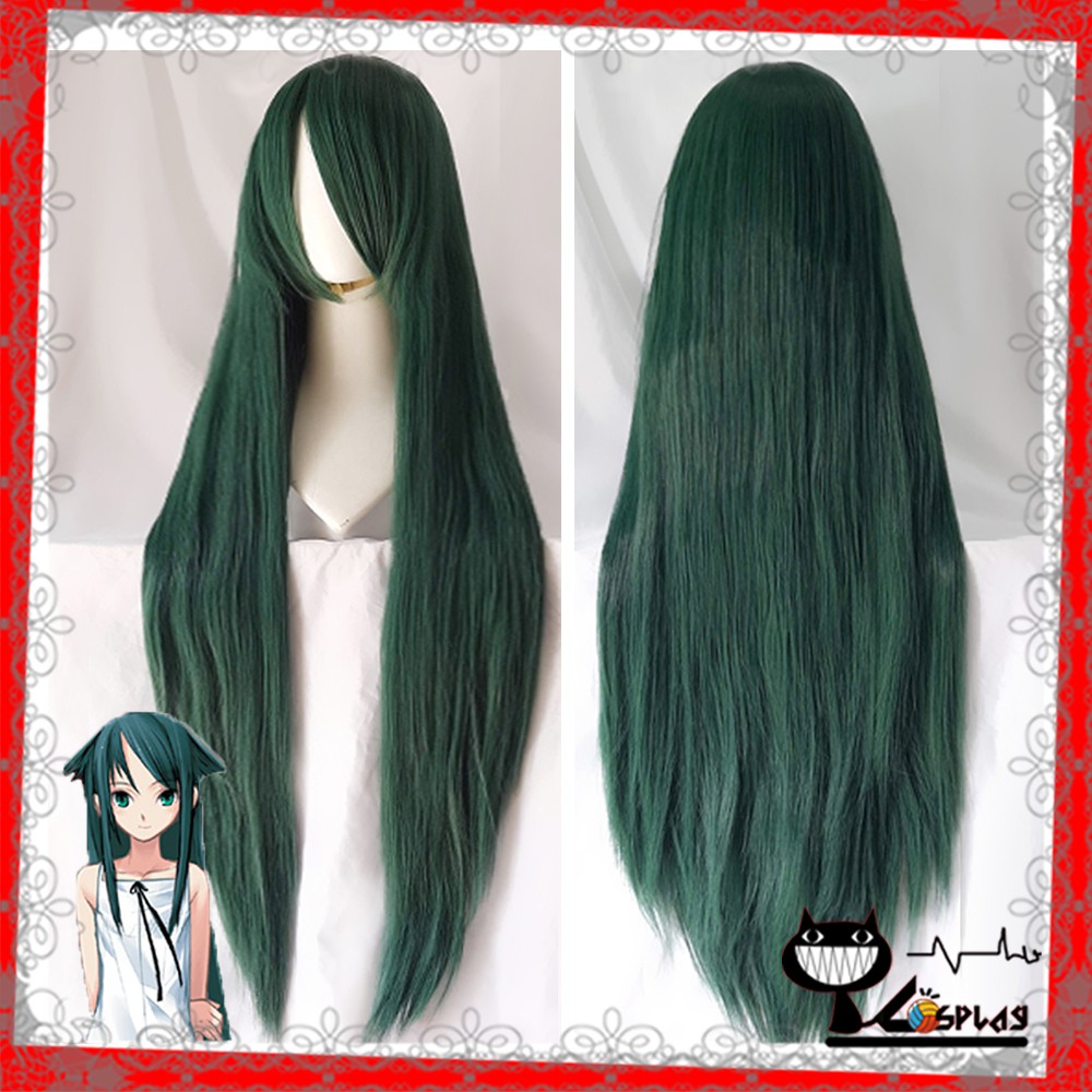[Sẵn] Wig/tóc giả cơ bản nữ thẳng xanh rêu đậm/xanh lá cây đậm 1m -100cm [Miu Cosplay]