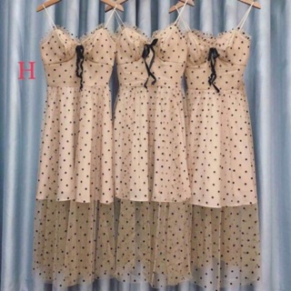 Đầm chấm bi 2 dây