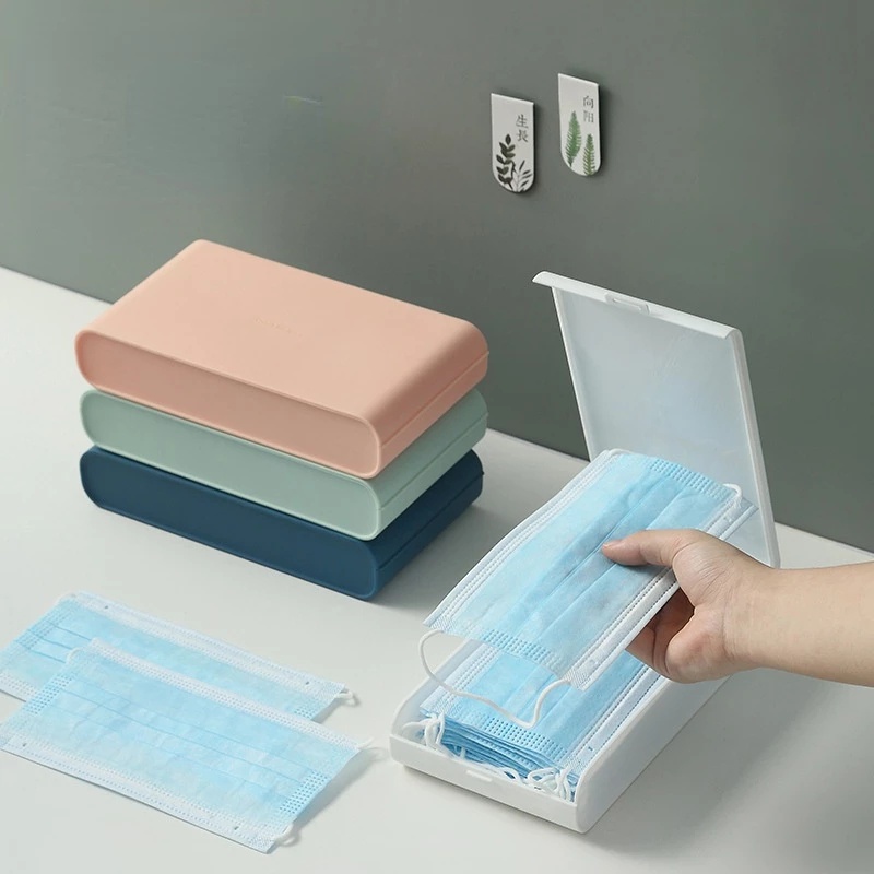 Hộp Đựng Khăn Giấy/ Khẩu Trang Bằng Nhựa Chống Bụi Chống Ẩm Sức Chứa Lớn Đa Năng
