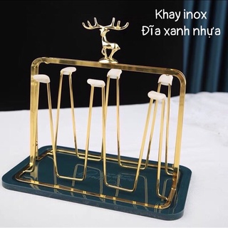 Khay úp cốc, úp ly 6 cái,giá úp cốc hươu mẫu mới nhất