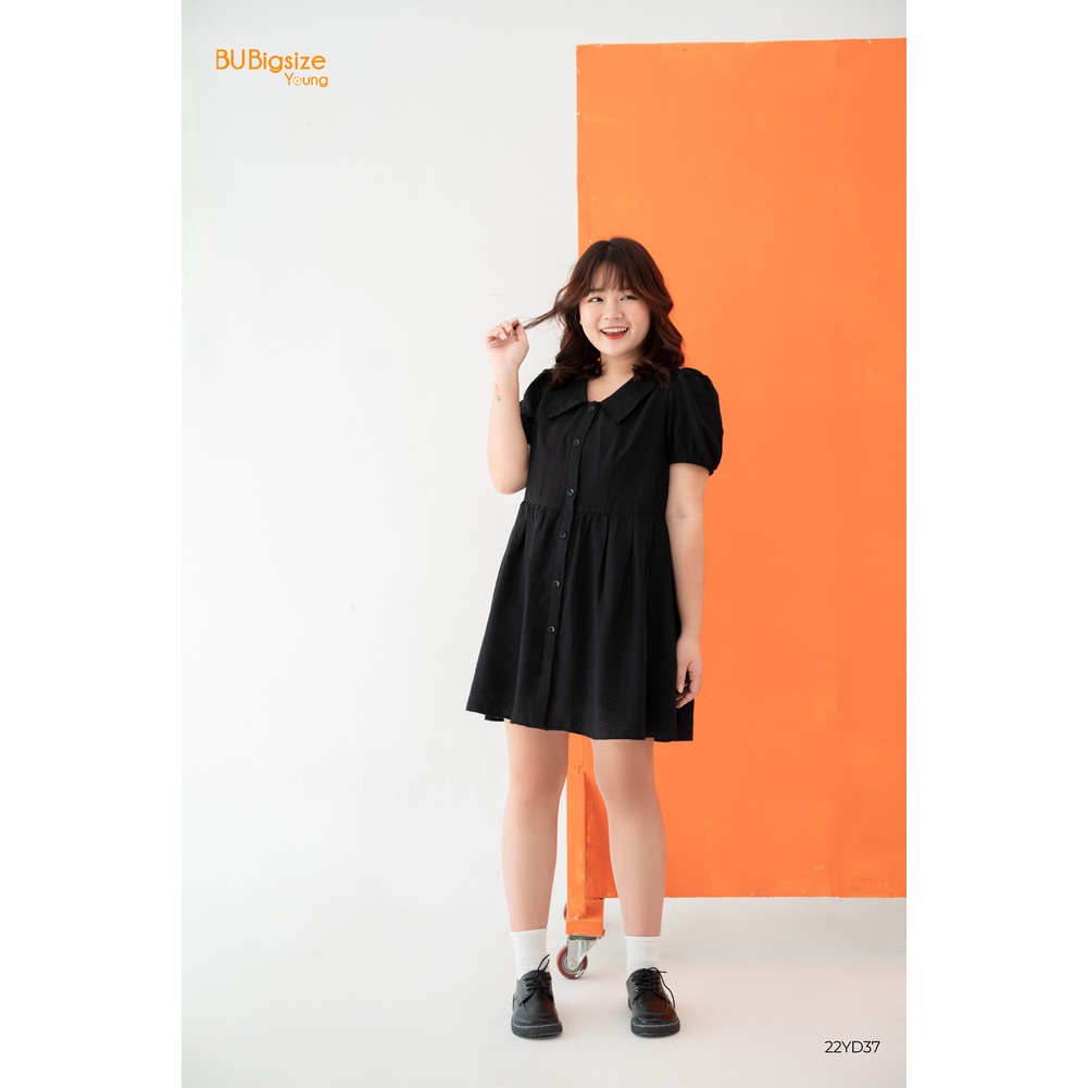 Đầm babydoll thiết kế cúc dọc thân BIGSIZE (55kg đến 95kg) - 22YD37 - BU Bigsize Young