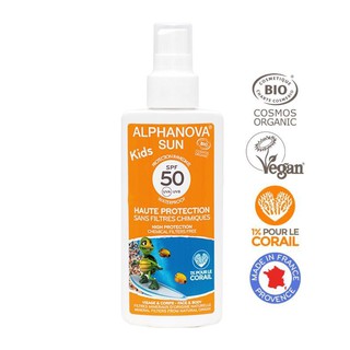 Kem chống nắng trẻ em hữu cơ dạng xịt SPF50 Alphanova 125g
