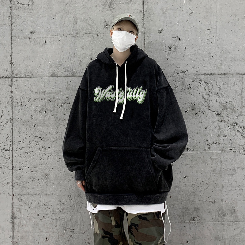 Áo hoodie Ifnicefuture tay dài dáng rộng in họa tiết phong cách đường phố Âu Mỹ thời trang thường ngày cho nam