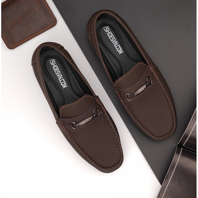 GIÀY LƯỜI NAM - GIẦY MỌI NAM ĐẸP - DA MỀM, ĐI ÊM CHÂN, THOÁNG KHÍ -  DA BÒ THẬT ISHOESVN IS159