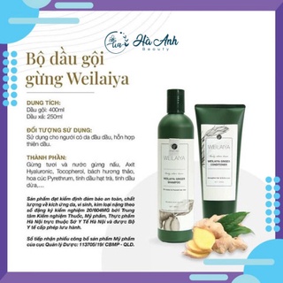 Dầu gội ngăn rụng tóc , kích mọc tóc gội xả gừng xanh , hà thủ ô weilaiya