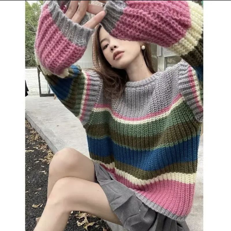 Áo Len Dệt Cổ Tròn Nhiều Màu Phong Cách Hàn Quốc ❤️