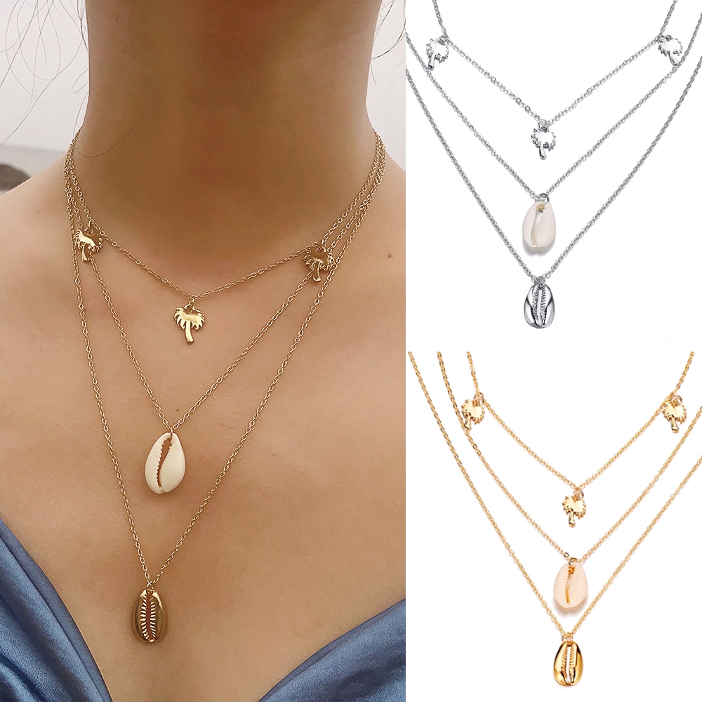 Dây chuyền choker dây xích vỏ sò mùa hè