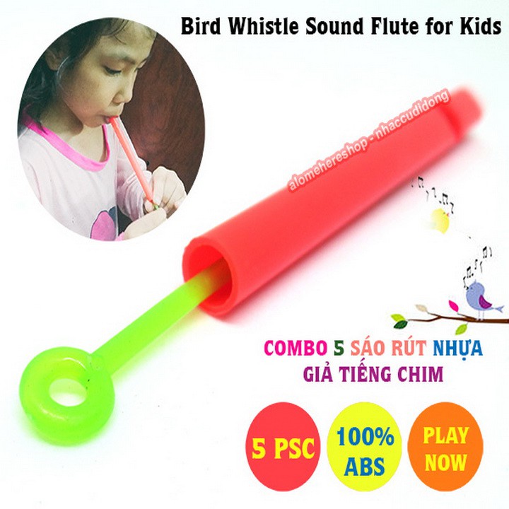 Combo 5 Sáo Rút Giả Tiếng Chim Bằng Nhựa An Toàn Cho Trẻ Sử Dụng Ngay Không Nhúng Nước