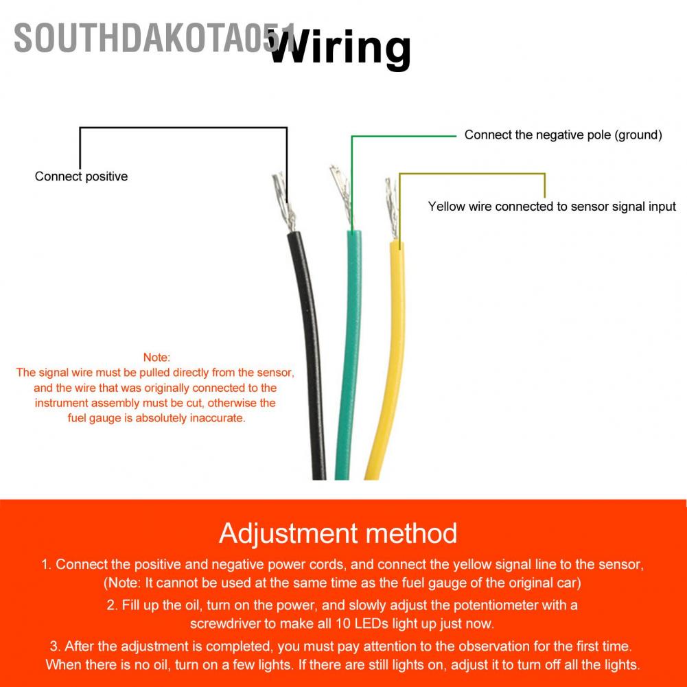 Hàng Sẵn Đồng Hồ Đo Nhiên Liệu 52mm 12V chuyên dụng Cho Xe Máy xe hơi【Southdakota051】