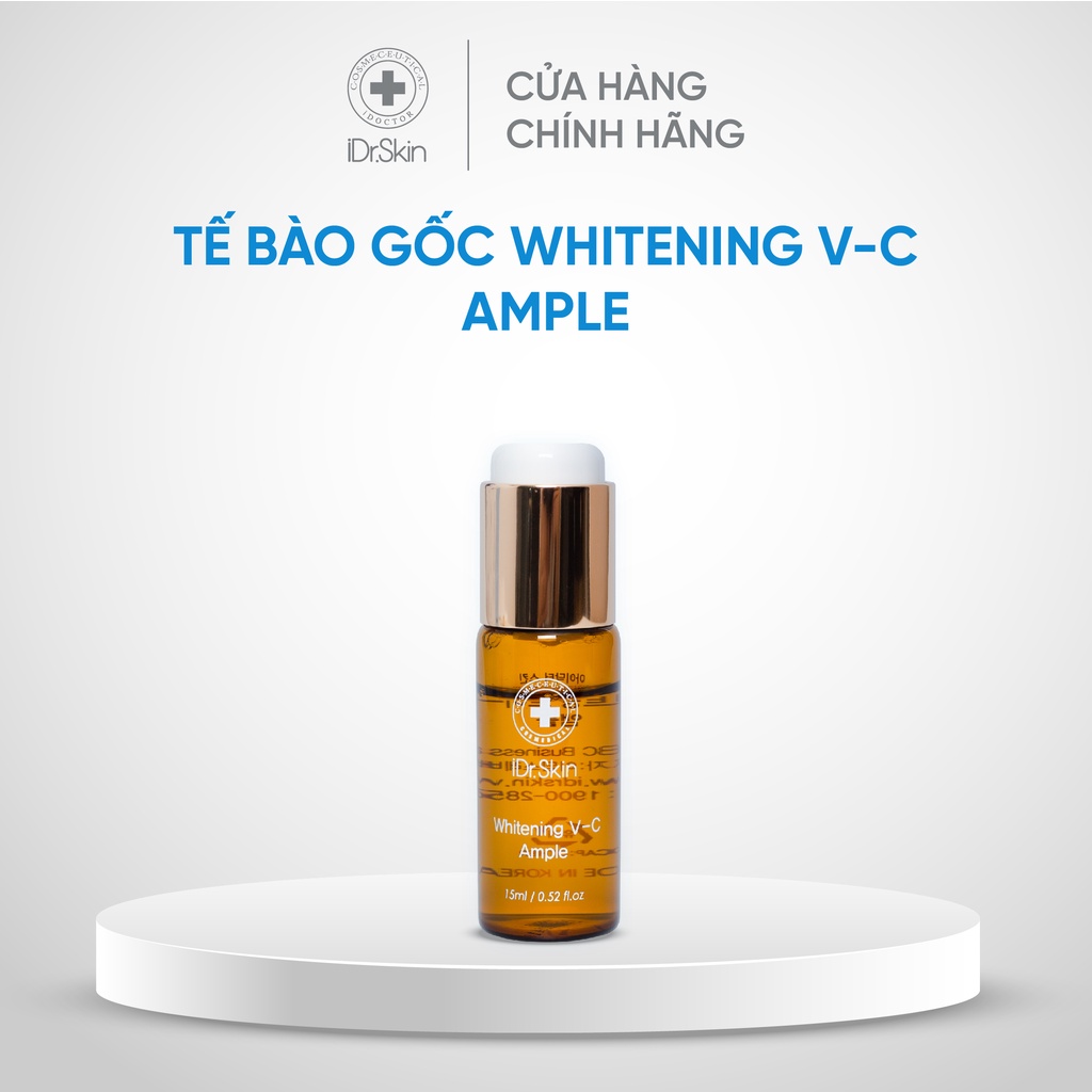 [Lẻ 1 lọ 15ml] Tế bào gốc iDr.Skin Whitening V-C Ample tăng cường collagen loại bỏ sạm nám trắng da và đàn hồi da