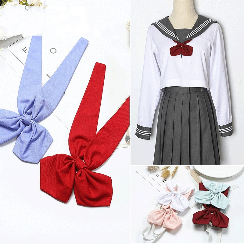 1 nơ đồng phục thủy thủ màu trơn phong cách Nhật Bản cho nữ