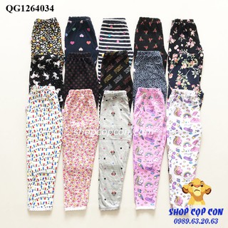 [FREESHIP đơn từ 0đ] Quần legging dài hoa văn cho bé gái (25-32kg)