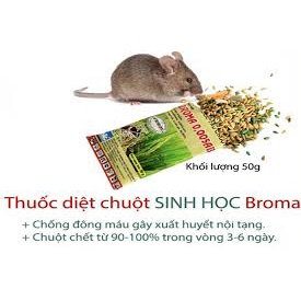 Bả chuột trộn sẵn thóc - Thuốc diệt chuột Broma gói 50g
