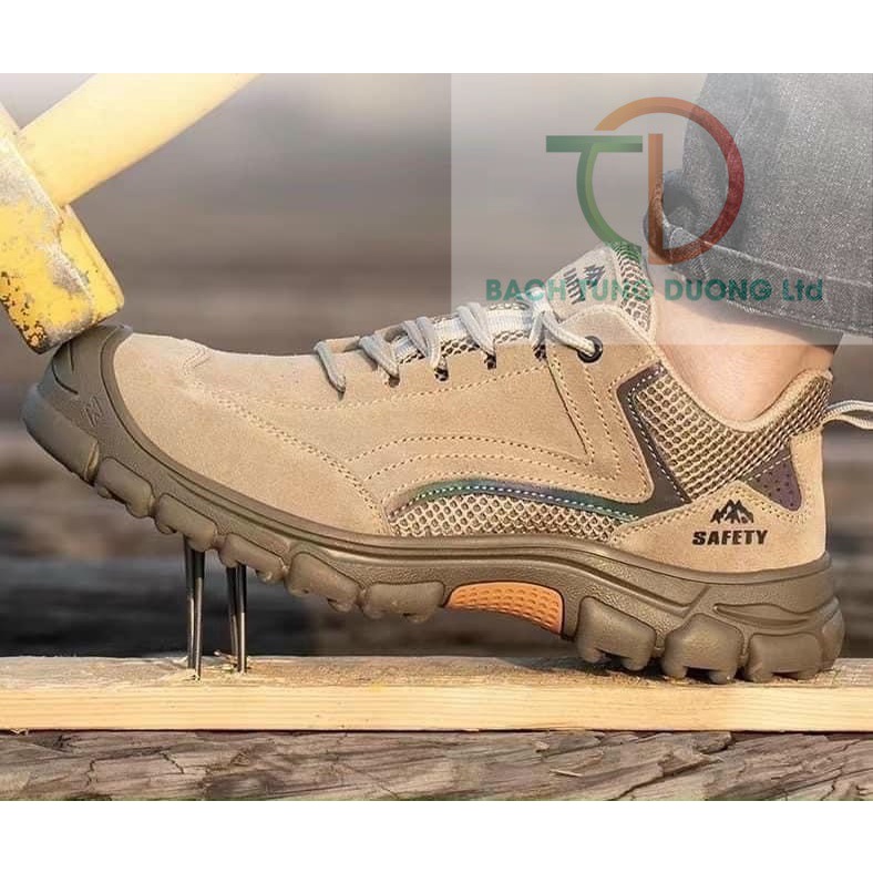 GIÀY BẢO HỘ CAO CẤP 376 DA LỘN MŨI THÉP CHỐNG VA ĐẬP VÀ ĐẾ CHỐNG ĐINH CAO CẤP