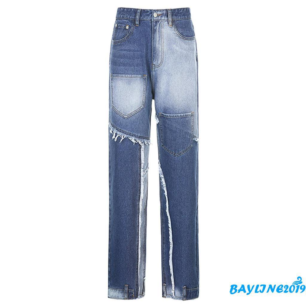 Quần Jeans Dài Ống Rộng Thời Trang Dành Cho Nữ