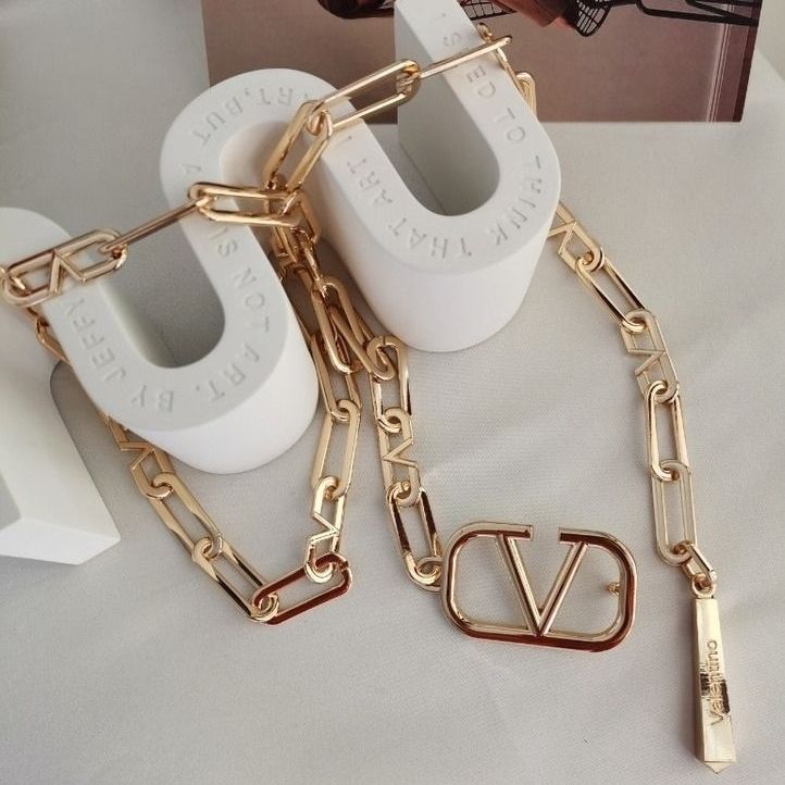 Thắt Lưng Da Bò Phối Xích Kim Loại Thời Trang Cho Nam Nữ