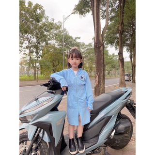 Áo chống nắng cho bé , áo choàng nắng toàn thân dáng dài thông hơi kim cương cho bé gái,