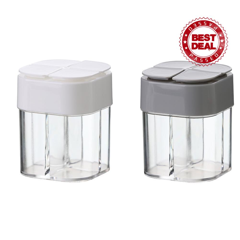 Hũ Đựng Gia Vị Bằng Nhựa Trong Suốt 4 Trong 1 O7W2