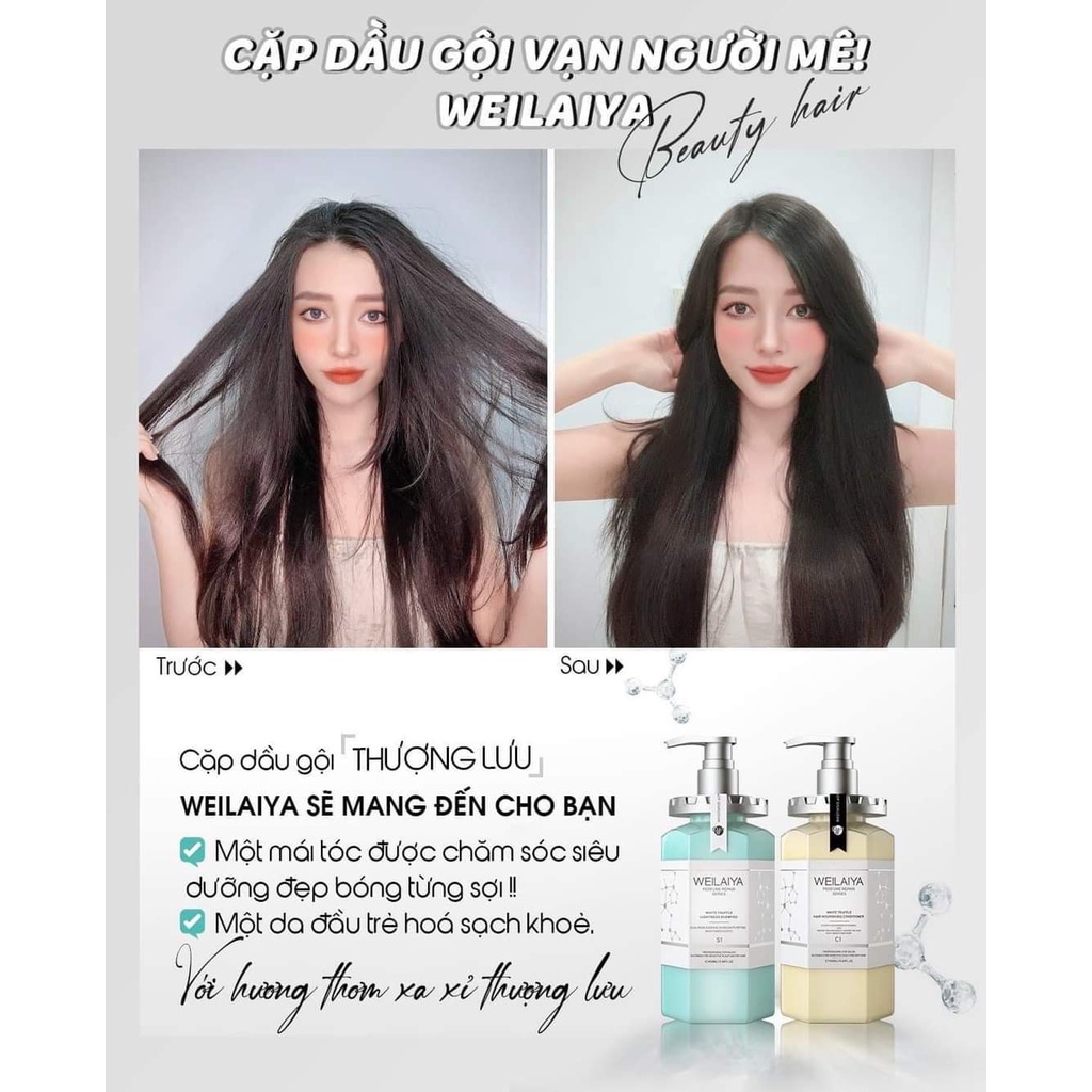 Combo dầu gội dầu xả phục hồi và sữa tắm trắng da cánh hoa hồng Damask WEILAIYA  mỹ phẩm chính hãng CHANG WEILAIYA
