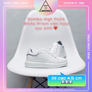 Giày Domba Sneaker Thể Thao Trắng Nam Nữ🔴FREESHIP🔴 Domba High Point White Prims - Giày Tăng Chiều Cao 4,5 CM  [H-9015]