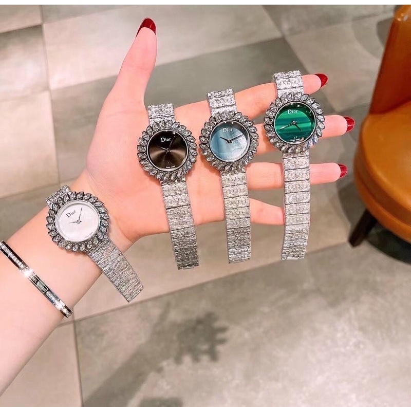 Đồng hồ Dior nữ mặt viền đá