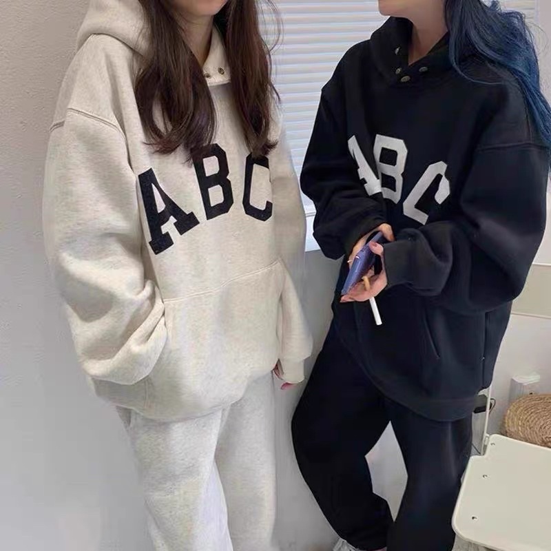 Áo Hoodie Nỉ Bông ABC Unisex Nam Nữ