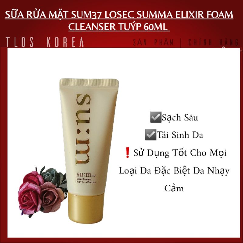 Tuýp Sữa Rửa Mặt Sum Vàng Losec Summa Elixir Foam Cleanser 60Mp