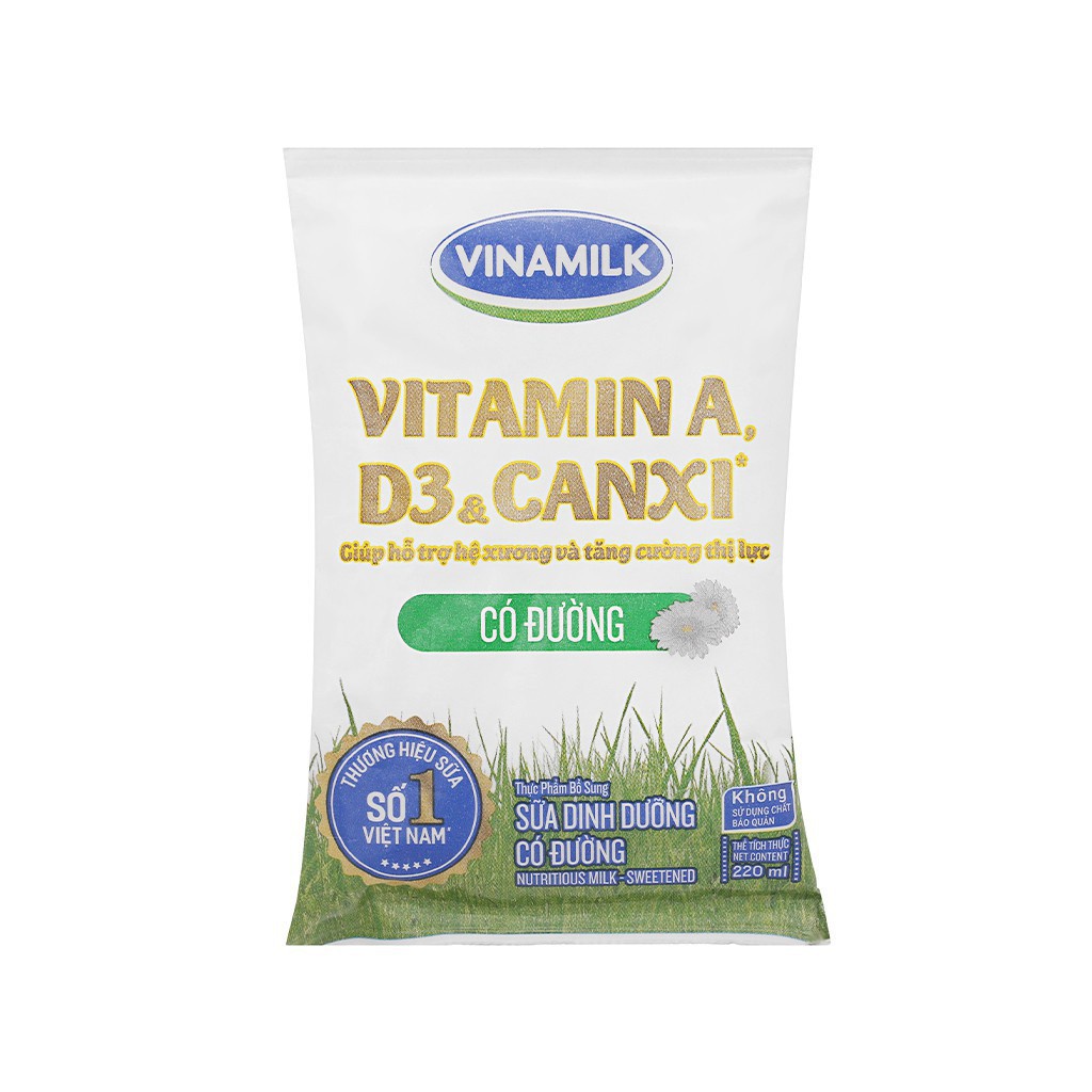 10 bịch Sữa dinh dưỡng Vinamilk A&D3 bịch 220ml - HanhLe93