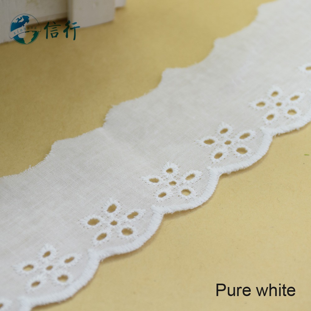 Cuộn Ren Ruy Băng mini Rộng 4.5cm Chất Liệu 100% cotton Phối Ren Thêu Họa Tiết diy 3613