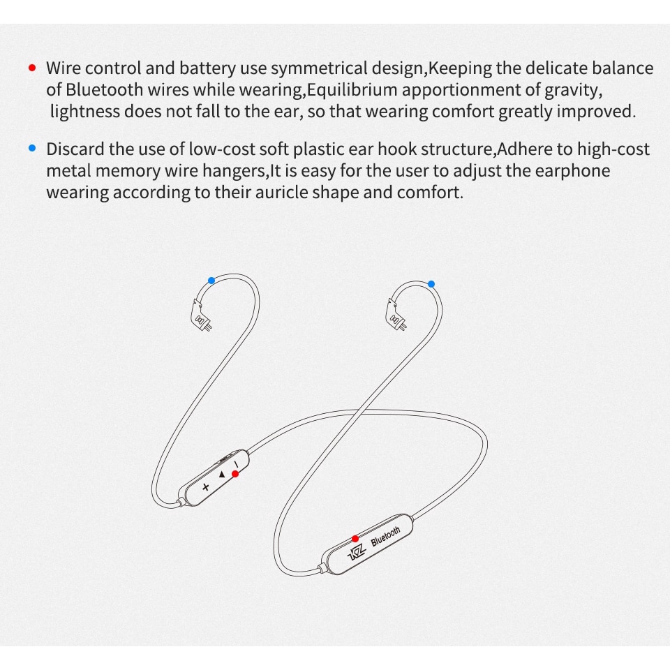 Dây cáp âm thanh Bluetooth APTX 2Pin / mmcx kèm đầu nối cho KZ zsn / as10 / ed16