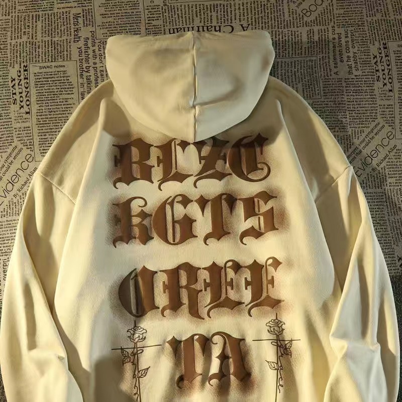 Áo hoodie form rộng phong cách hiphop in chữ áo nỉ chui đầu nam nữ