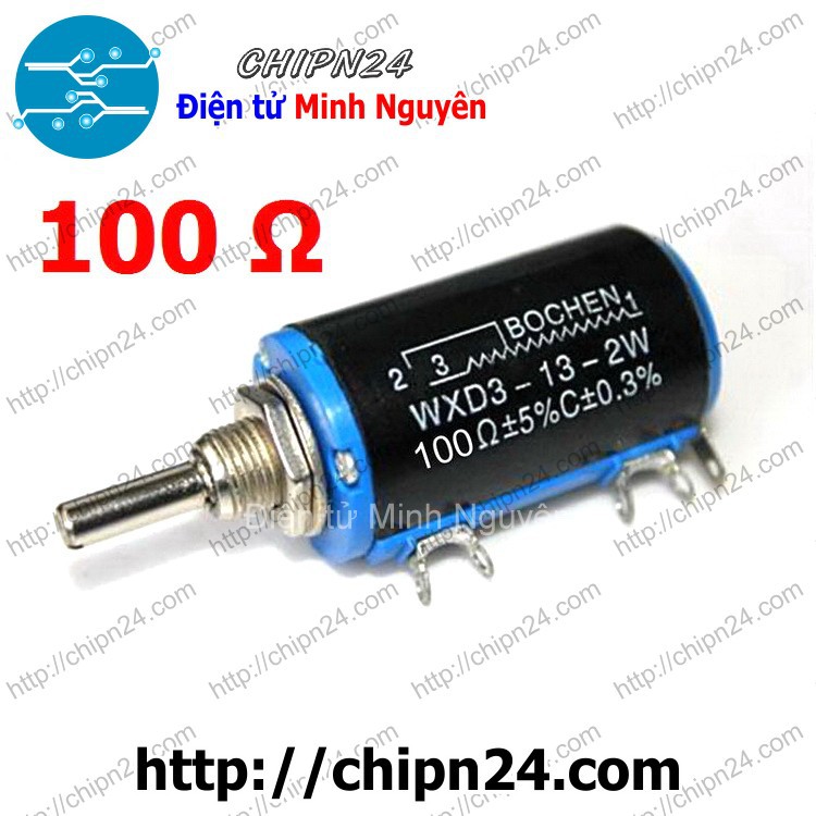 [1 CHIẾC] Biến trở WXD3 100R (WXD3-13-2W 10 vòng) (100 ôm)