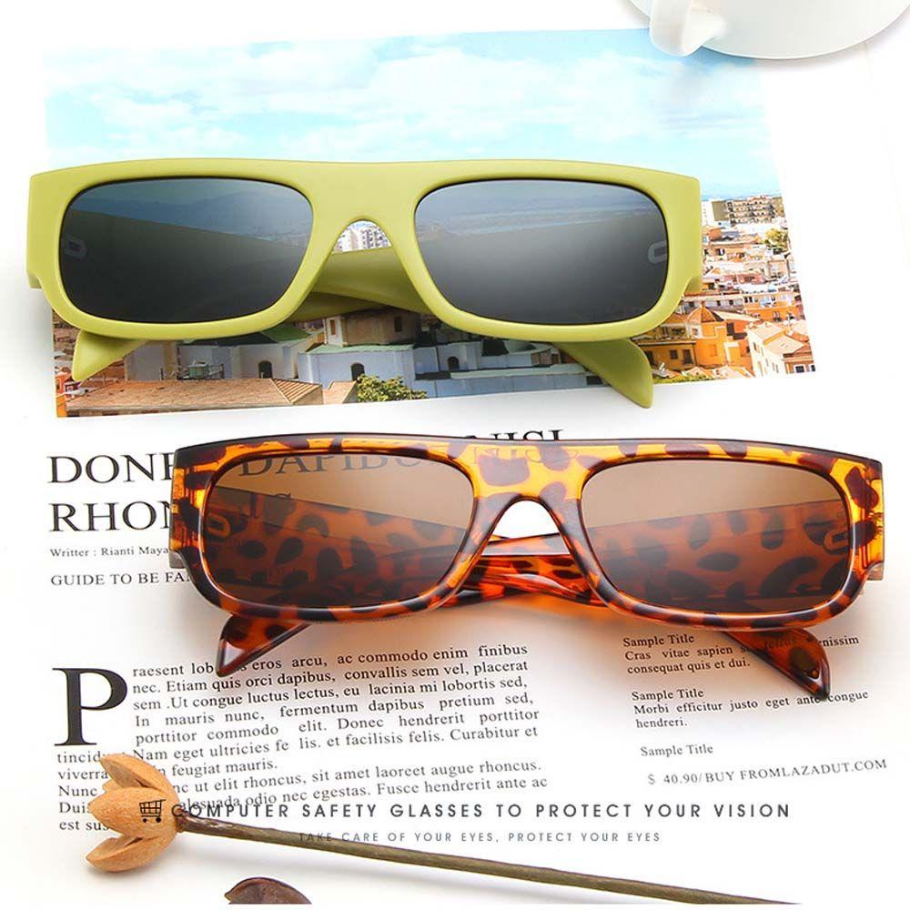 Kính Mát Vuông Chống Tia UV400 Gọng Nhỏ Họa Tiết Da Báo Phong Cách Âu Mỹ VANES1 Cho Nữ