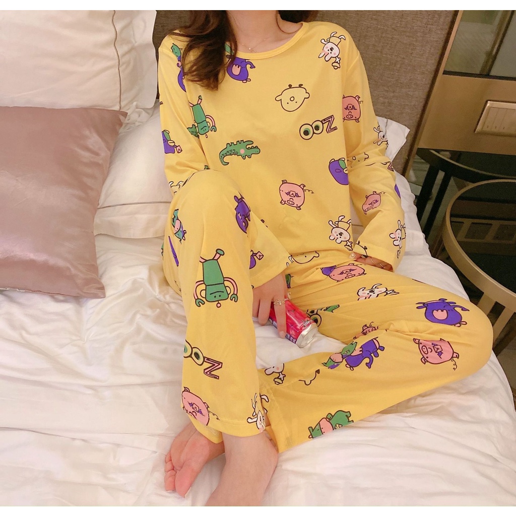 Set đồ mặc nhà thun dài tay Zoo DN012 (có ảnh thật)