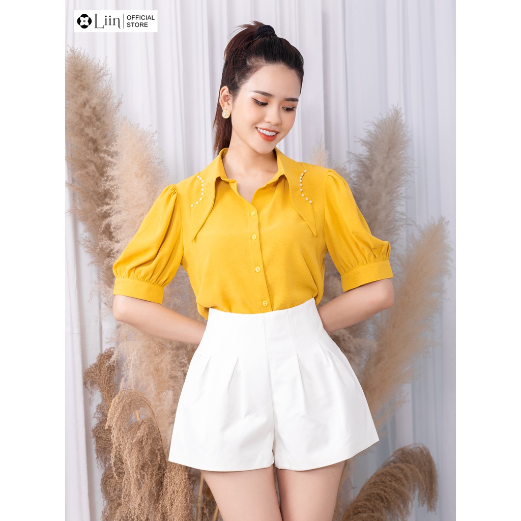 Quần Đùi basic, short nữ ngắn thiết kế xếp ly, ống rộng form thoải mái Liin Clothing Q3459