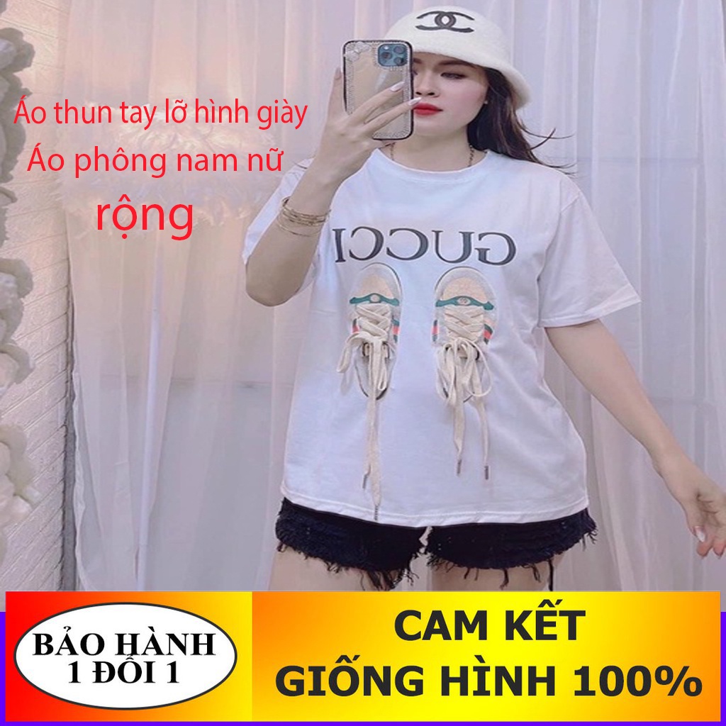 Áo thun tay lỡ hình giày Áo phông nam nữ unisex form rộng tl01 hàng đẹp loại 1