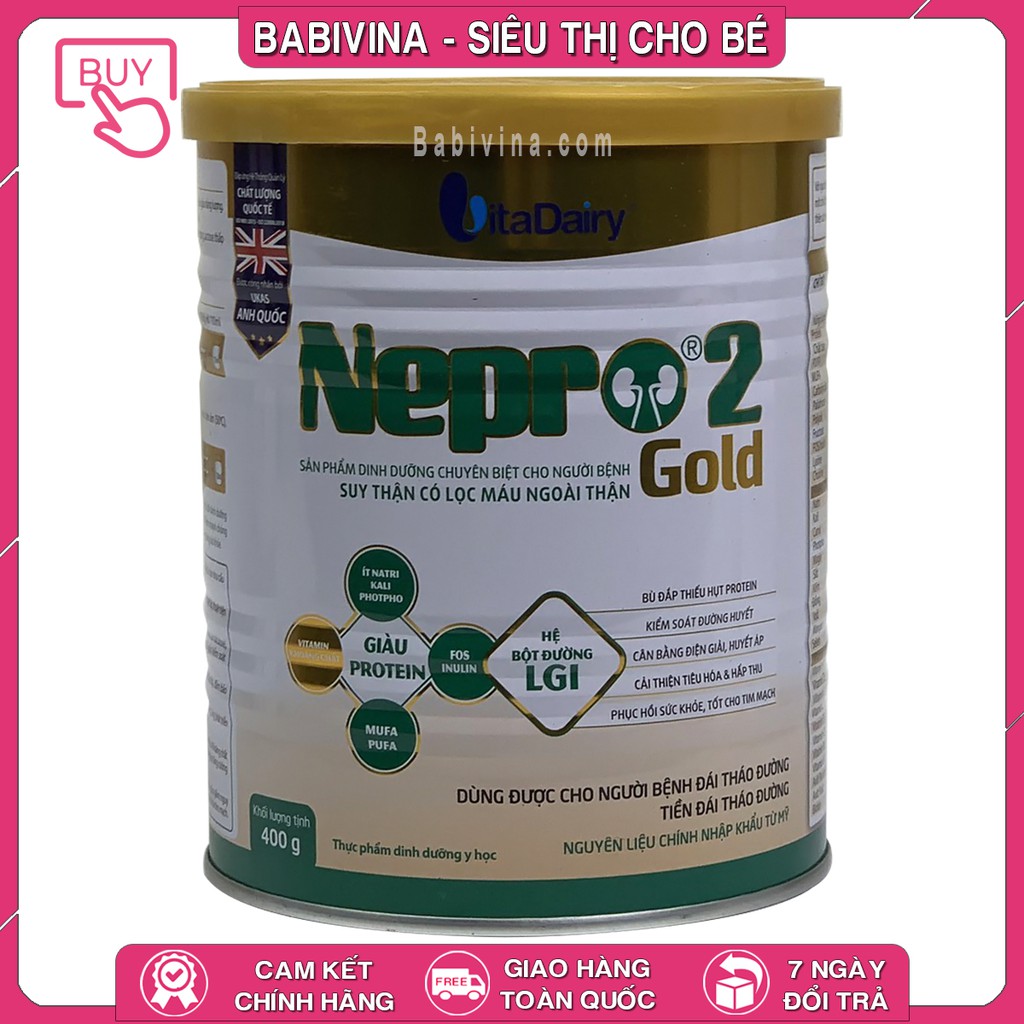 [CHÍNH HÃNG] Sữa Bột Nepro Gold 2 400g | Date Mới Nhất - Giá Tốt Nhất | Babivina