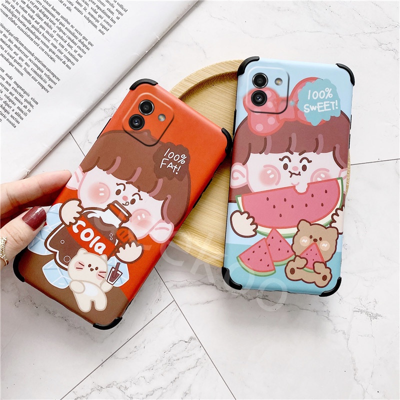 Ốp Điện Thoại Cứng Chống Sốc Hình Dưa Hấu Cho Samsung Galaxy A03 A03S SamsungA03 GalaxyA03