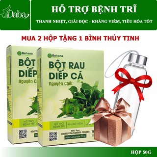 Bột Diếp Cá Nguyên Chất Sấy Lạnh Behena Hộp 50g - Kháng viêm, tăng cường tiết sữa, hỗ trợ trị trĩ, táo bón