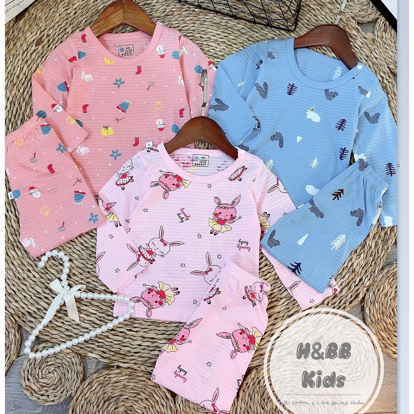 Bộ thu đông dài tay sợi tre họa tiết QC cực kỳ xinh yêu, chất siêu đẹp cho bé 10-20kg( túi zip)